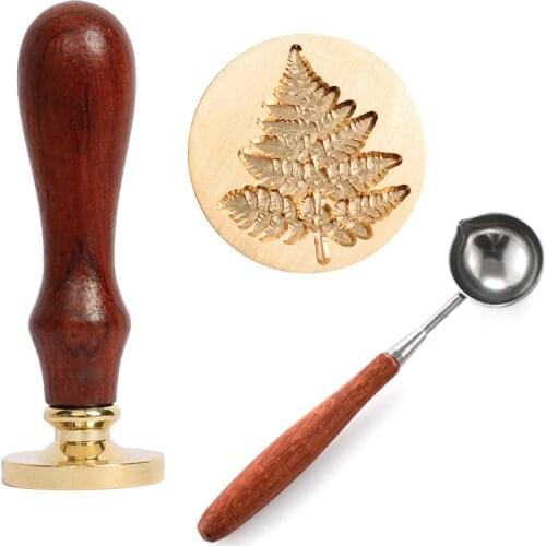 1Pc Retro Antique Metal Plant Sealing Wax Seal Stamps for DIY Wedding Invitations Decor Ancient Wax Stamp Craft spoon