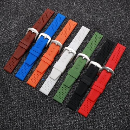 Silicone Wrist Bracelet Watch With Stainless Steel Pin Buckle Substitute Tissot Armani Seiko Casio And Other Watch Accessories