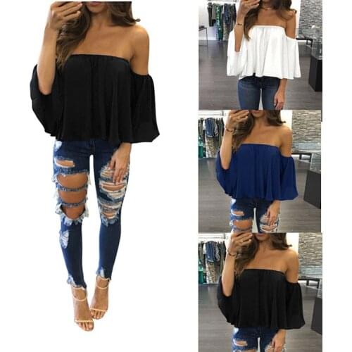 Womail Women top t-shirt Summer Spring Fashion Long Sleeve Pullover T Shirt Off Shoulder Casual T-Shirt Daily 2020 f5