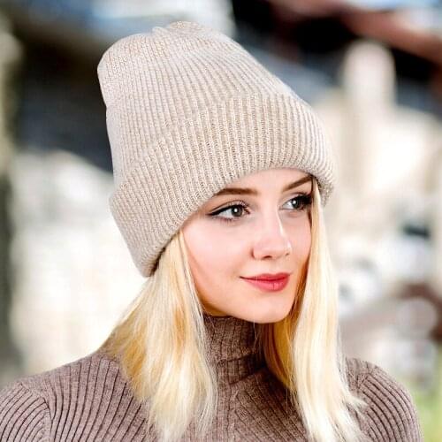 2019 Outdoor Fashion Women Hat Winter Warm Sport Climbing Skiing Hat knitted Wool Headgear Casual Caps 6 Colors