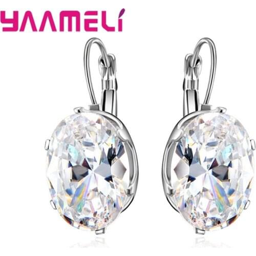 Womens Fashion Elegant Waterdrop Dangle Charm Earrings 925 Sterling Silver Cubic Zircon Trendy Jewelry Accessory For Wholesale