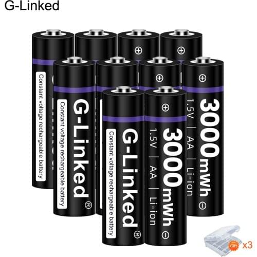 10PCS AA Rechargeable AA 1.5V 3000mWh Lithium Li-ion batteries 1.5V 2A Lithium Polymer Battery Rechargeable AA Battery for Flash