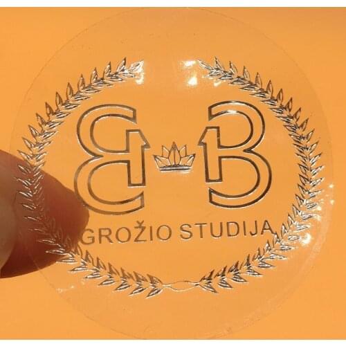 100pcs/Lot Custom Silver Foil Print Stickers Business Logo Person Silver Stickers Wedding Custom Label Silver Hot Stamp