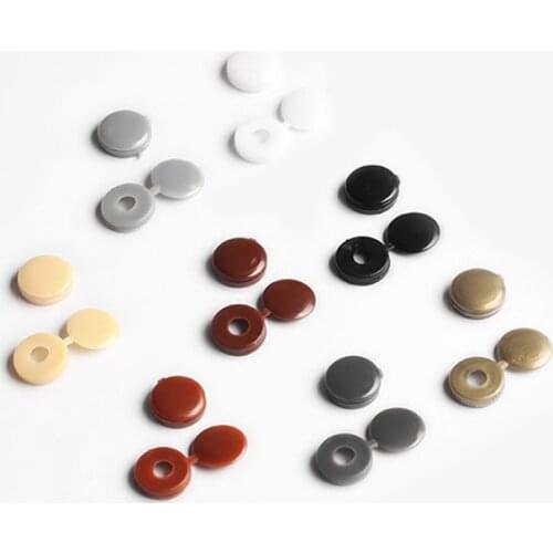 100pcs Hinged Plastic Screw Cover Fold Caps Button Nuts Caps Bolts Protect For Car Furniture Desk Cabinet Decorative Hardware