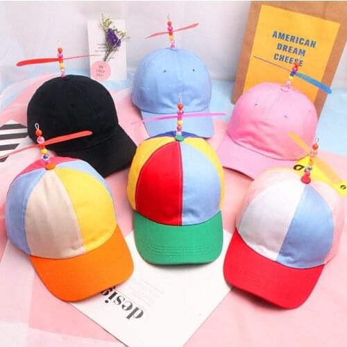 2020Adult Helicopter Propeller Baseball Caps Colorful Patchwork Cap Hat Bamboo Dragonfly Children Boys Girls Snapback Dad Hat