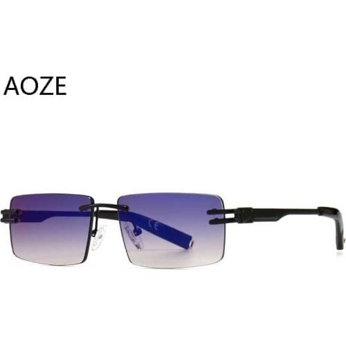 2020 Luxury Retro rectangular sunglasses Fashion rimless Gradient Men Sunglasses female Sunglasses lunette de soleil femme UV400