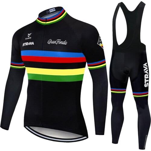 2021 team jersey STRAVA long sleeve uniformes de ciclismo para hombre 20D gel pad summer spring quick dry bicycle clothing men
