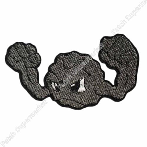 4" Geodude INSPIRED Go Team logo Iron On Patch HOT Embroidered Emblem badge applique Costume Cosplay Team