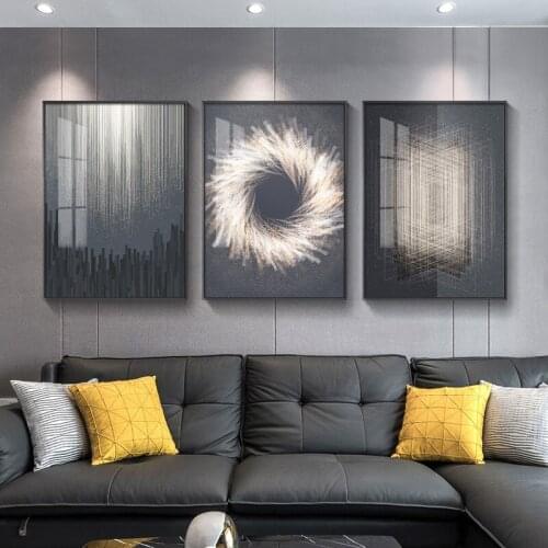 Abstract City Landscape Extravagant Black White Gray Lines Fireworks Canvas Painting Wall Frameless Picture Poster Room Decor