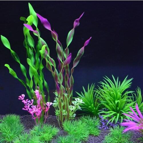 Fish tank artificial underwater plants aquarium decoration green purple water grass viewing decorations accessories