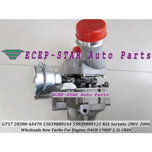 Free Ship BV43 28200-4A470 0144 53039700144 53039700122 Turbo Turbocharger For KIA Sorento 2.5L CRDi 01- For Hyundai D4CB Euro 4