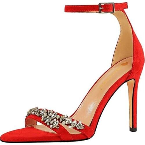 Mary Jane Sandals Women Summer 2021 Wedding Shoes Bride Ladies Shoes and Sandals Crystal Woman Pumps High Heels Sandals Women