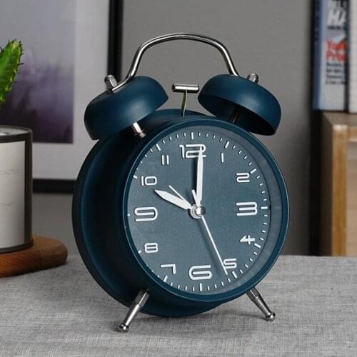 Alarm Clock Bedside Child Personality Clock Metal Creative Luminous Sitting Clock Leisure Clock Home Decoration