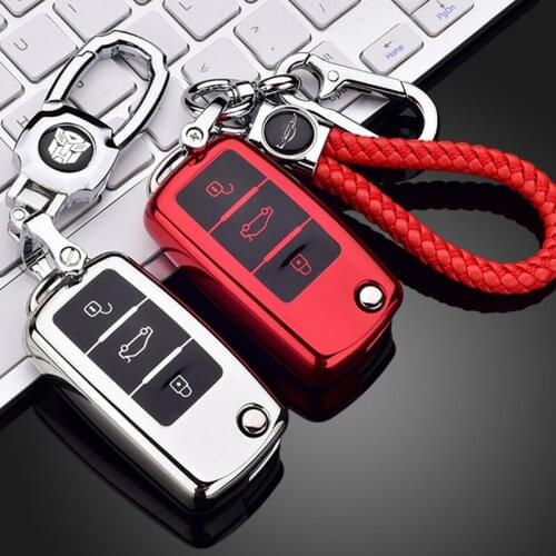 Car Key Case Cover Key Bag For Volkswagen POLO Santana Lavida Passat Tiguan Jetta Bora Sagitar Collar Folding Key Case