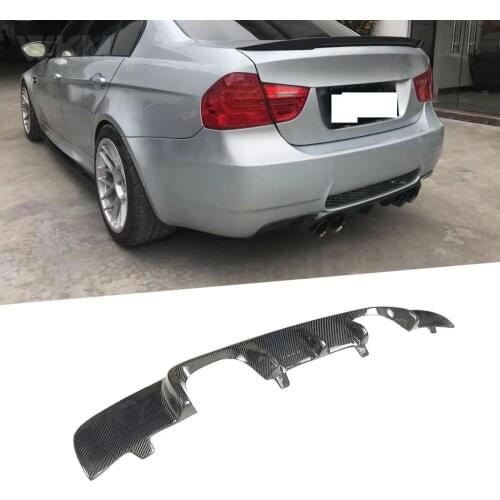 For BMW 3 Series E90 M3 2007-2011 Rear Lip Diffuser Spoiler Carbon Fiber Back Bumper Hugger Cover Plate Guard FRP