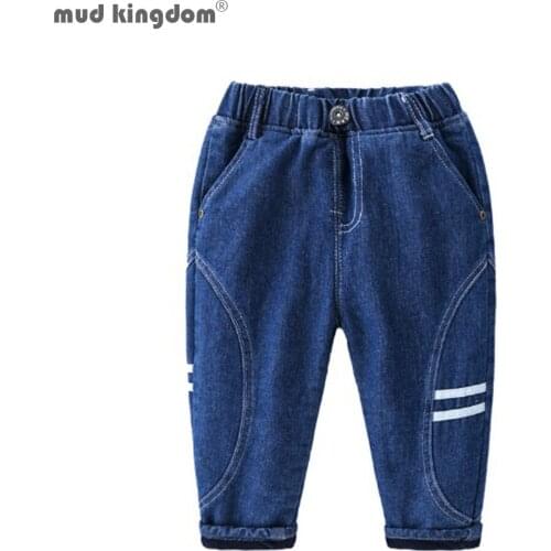 Mudkingdom Boys Fleece Pants Autumn Winter Fashion Casual Elastic Waist Jeans for Boys Clothes 2 to 6 Years