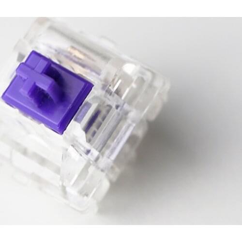 DUROCK Medium Tactile Key Switches 65g Gold Plated Spring Purple Stem Mechanical Keyboard Switch (MX Clear Alternative)