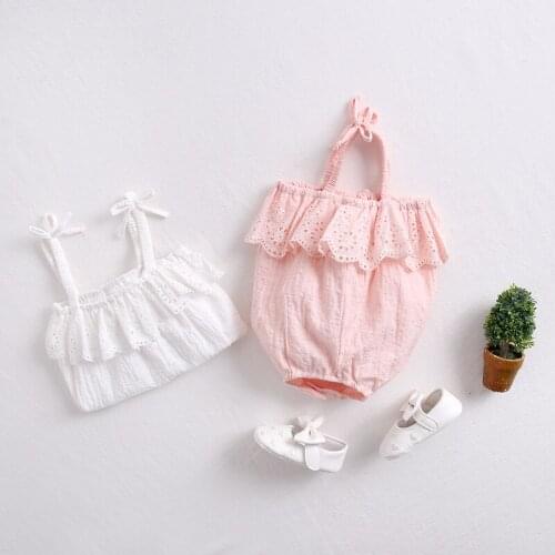 Sweet little girls lace romper summer cotton newborn jumpsuit for baby onesie toddler girls clothing children outfits 0-24m