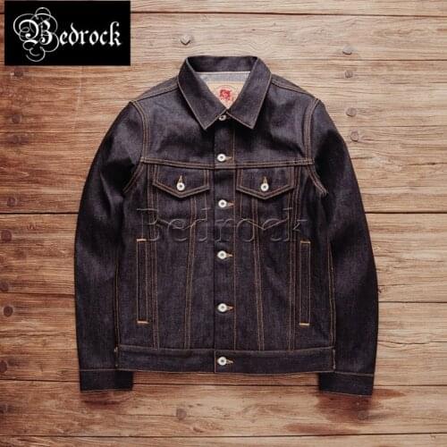 16oz heavy unwashed raw denim jacket for men replica classic fabric vintage enthusiast primary colour selevdge denim jacket LS01