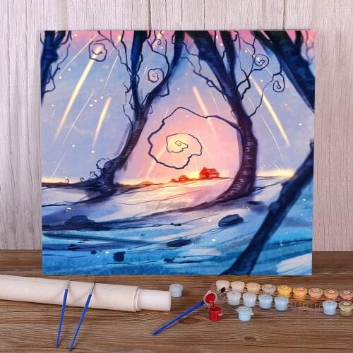 Scenery Magic Village Coloring By Numbers Painting Package Acrylic Paints 40*50 Picture By Numbers Photo New Design For Art