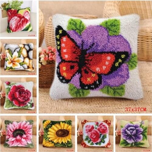 Flower Embroidery Package Pillows Borduurpakket KussenLatch Hook Kits Smyrna Knooppakket Klink Haak Kleed Bloemen Do It Yourself