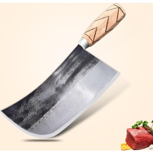 Knife Kitchen Forged Handmade Chinese Chef Knife Cleaver Meat Slicing Chopping Vegetable Cutting Butcher Knife High Carbon Steel