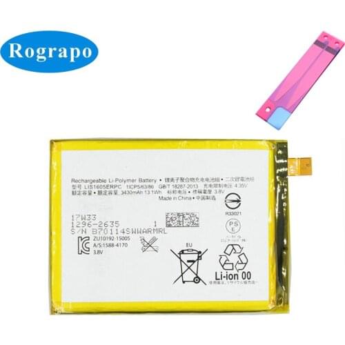 Official 3430mAh Replacement Battery For SONY Xperia Z5 Premium Z5P Dual E6853 E6883 LIS1605ERPC Cell Mobile Phone Accumulator