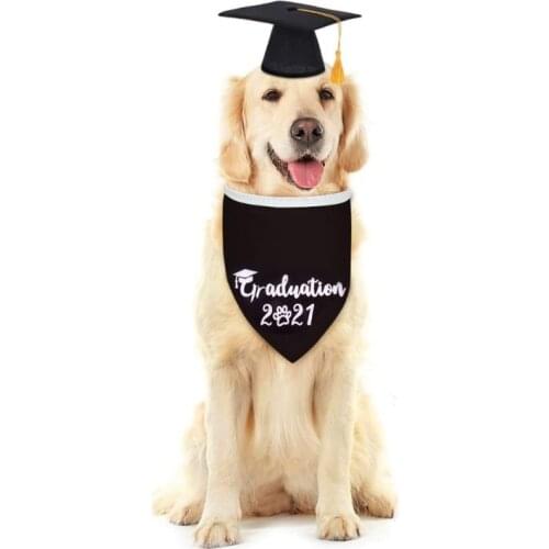 Pet Graduation Cap Dog Decoration Photography Party Cosplay Hat Triangle Scarf Y1QB