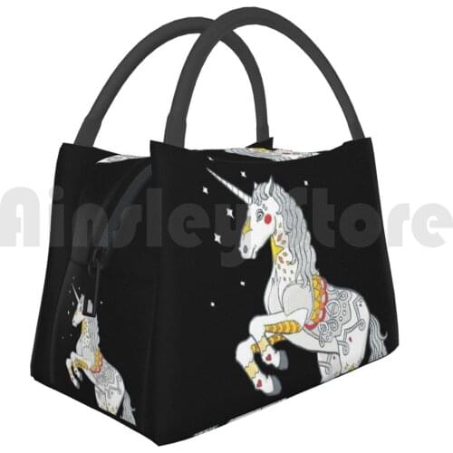 Portable Insulation Bag Mandala Unicorn Unicorn Horn Horse Glitter Glittery Sparkle Sparkly Shiny Shine