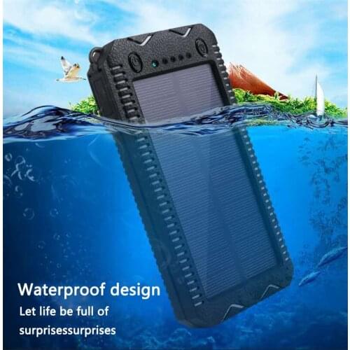 LiitoKala Lii-D002 Portable Solar Power Bank 20000mah For Xiaomi 2 Iphone External Battery Powerbank Waterproof Dual USB