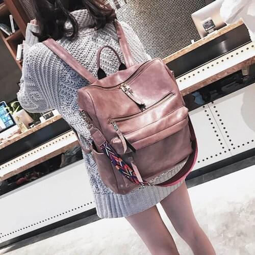 Casual Travel Backpacks Mochilas School Bags for Girls High Quality Pu Leather Backpacks Vintage Female Shoulder Bags