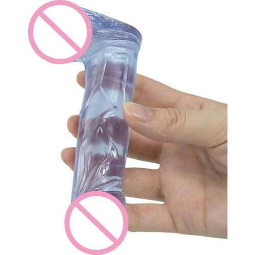 High Transparent Jelly Penis Sex Shop Simulation Dildo with Powerful Sucker Female Masturbation Tool G-spot Vagina Stimulator