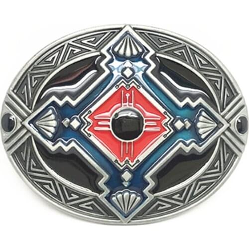 Western denim belt buckle vintage pattern unisex smooth buckle suitable for 4.0 belts