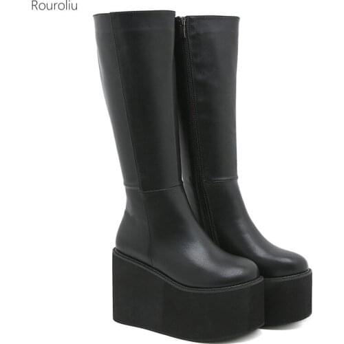 Rouroliu Women's High Boots