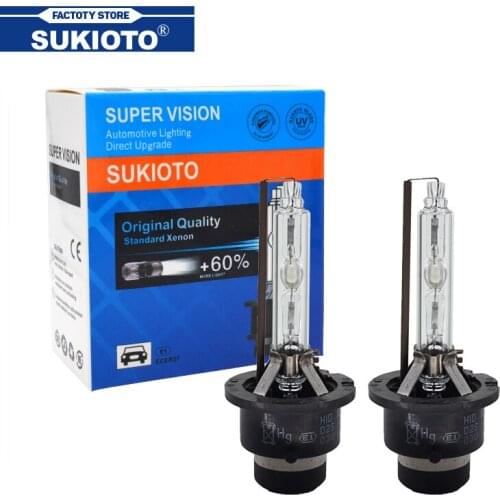 SUKIOTO Original 35W D2S D4S 5500K HID Headlight Bulb Car Light Xenon D2 D4 HID Replacement Bulbs For E63 E65 E46 E60 E85 E53