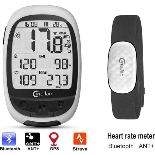Bike gps Computer Bluetooth ANT+ cycling computer Meilan M2 support connect with cadence heart rate power meter(not include)