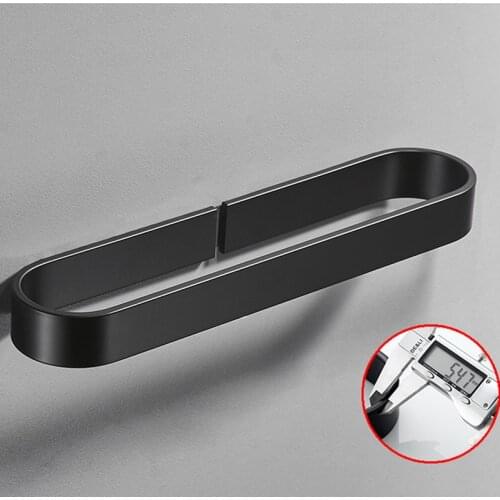 Bathroom Towel Rack Wall Towel Holder Black Towels Rod Shelf Holde Hanger Metal Bath Towel Shelves Kitchen Storage Accessories
