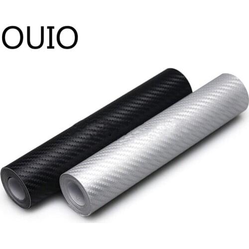 OUIO 30X127cm 3D Carbon Fiber Vinyl Car Sticker For Kia Rio K2 Buick Citroen C4 C5 C3 xsara picasso berlingo Ssangyong kyron