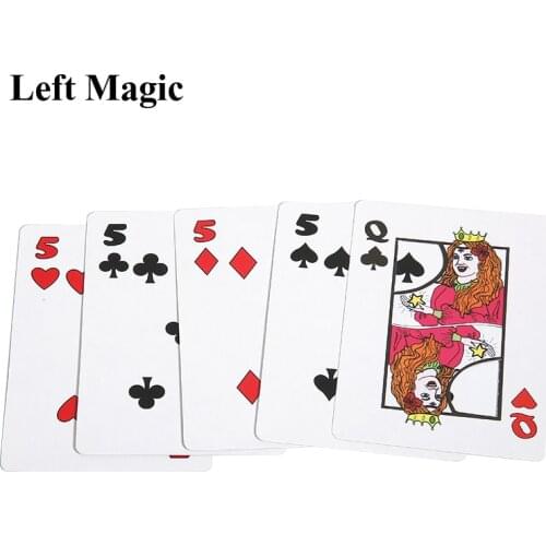 Queen Conjuring Q TO 5 Magic Tricks Close Up Stage Card Magic Props Mentalism Fun Accessories