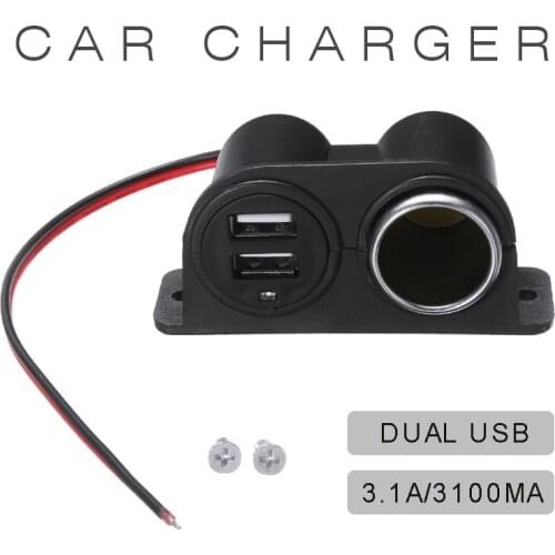 Mayitr Car Cigarette Lighter Socket 3.1A Dual USB Charger Splitter Power Adapter 12 V Motorcycle Boats Cigarette Lighter Parts