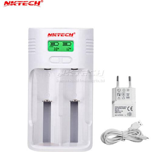 NKTECH T2 Smart Rapid Battery Charger LCD Display 4.2/3.6/1.4V For TrustFire 26650 18650 18500 16340 14500 10440 AA NiMH LiFePO4