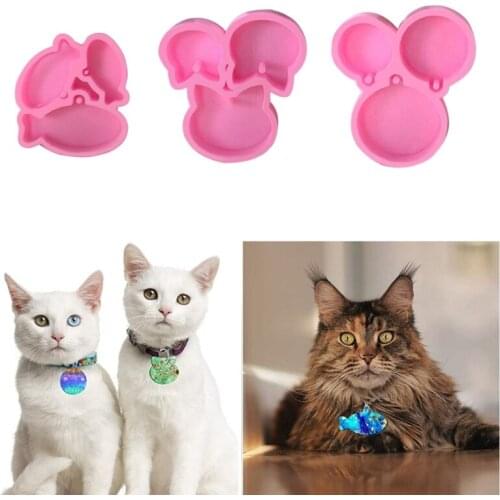 1Pc DIY Cat Head Keychain Silicone Epoxy Mold DIY Keychain Pendant Jewelry Crafting Mould for Valentine Love Gift Craft