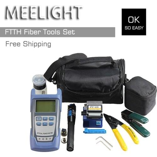 13 optical fiber cold connection kit sets combined optical fiber cutter metal 1MW red light Laser pen FC-6S Cleaver