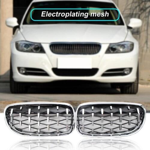 2Pcs Front Grill Heat-resistant Anti-corrosive Electroplating Center Grille Replacement 51137201969 51137201970 for BMW 3 Series
