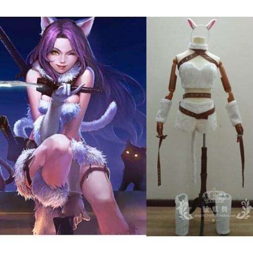 2012 Game Anime LOL Katarina Du Couteau Party Fashion Uniform Cosplay Costume Any Size NEW