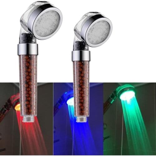 3 Colors LED light Shower Head Temperature control High Pressure Rainfall Water Saving Hand Bathroom Spa Showerhead accessories