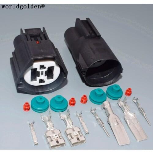 Worldgolden 4 pin male female Heat Dissipating Fan Compound connector for Ford Focus Volvo Land Rover 7282-8497-90 7283-8497-90