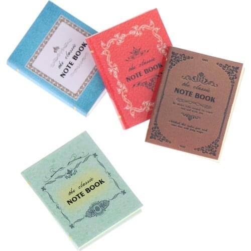 4Pcs/set 1:12 Dollhouse Miniature Books Paper Notebook Model Doll House Decor