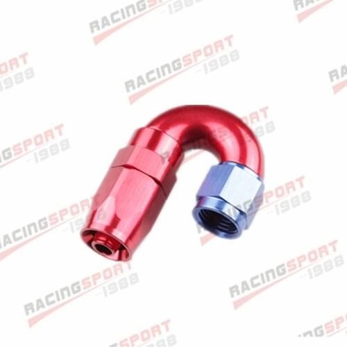 8AN AN8 AN-8 180 Degree Swivel Oil Line Hose End Fitting Adapter Red-Blue/BLACK