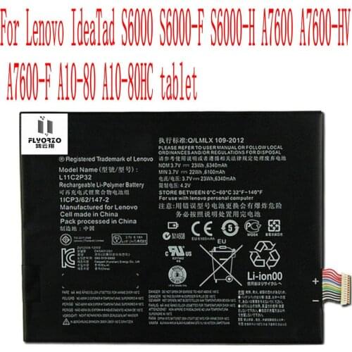 High Quality 6340mAh L11C2P32 Battery For Lenovo IdeaTad S6000 S6000-F S6000-H A7600 A7600-HV A7600-F A10-80 A10-80HC tablet